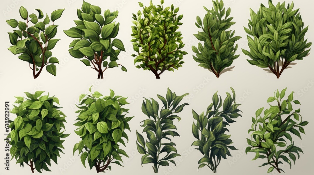 Realistic garden shrub Nature green seasonal