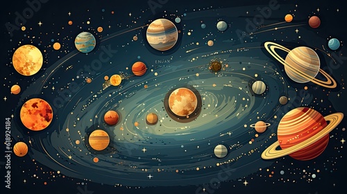 Space game background night alien fantasy landscape 
 background with planets