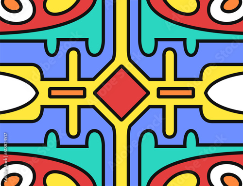 vector symmetrical doodle freeform flat geometric and black border outlines for banner  publication  social media background