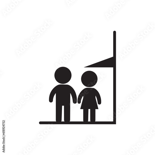 Height restriction one hundred and twenty plus, prohibition sign children