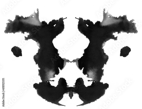 Rorschach Inkblot Test Illustration Isolated on Transparent Background