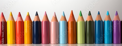Color pencils on white background, AI generative