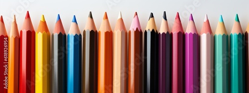 Color pencils on white background, AI generative