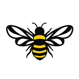 Honey bee Vector Illustration. Bee on white background.