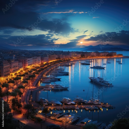 amazing photo of Cannes France sunset over the river