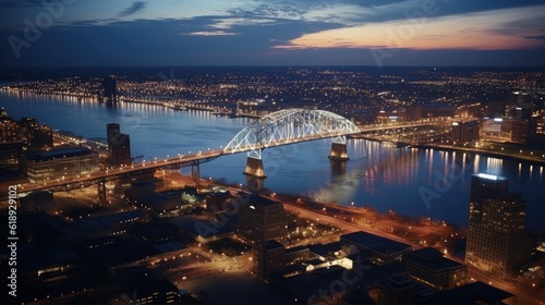 Memphis sunset over the river