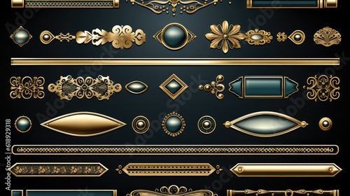 set of golden elements for design