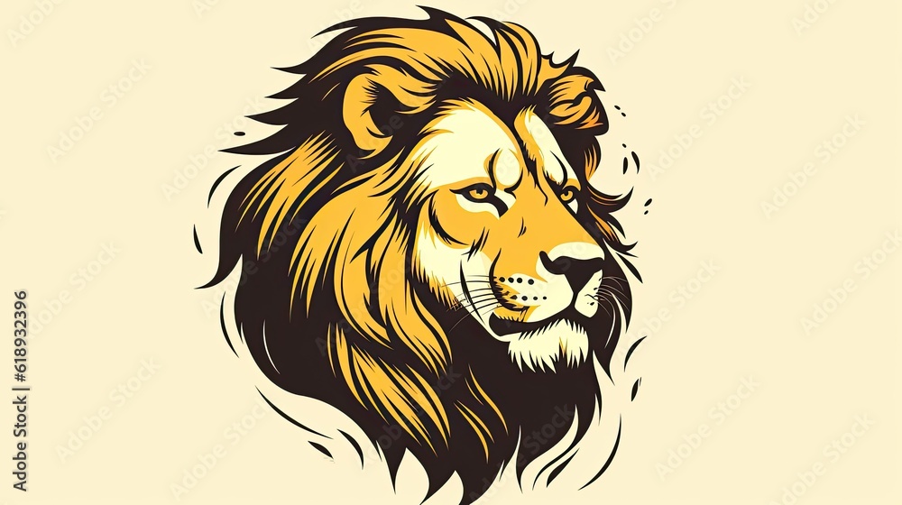 lion head vector logo design