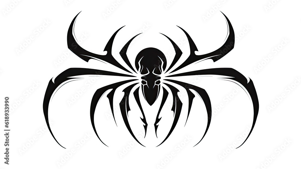 black and white tattoo of a spider black and white tattoo of a spider