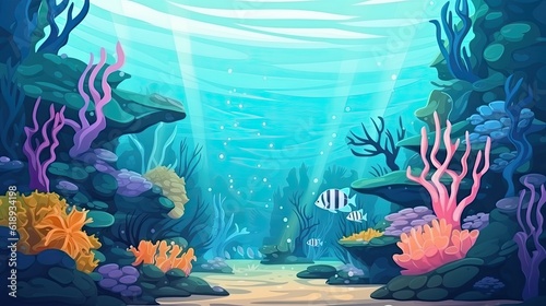 coral reef with fish and coral © Stream Skins