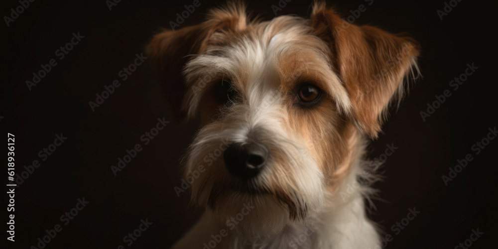 Captivating studio portrait: Cute dog against a soft-colored backdrop. AI Generated