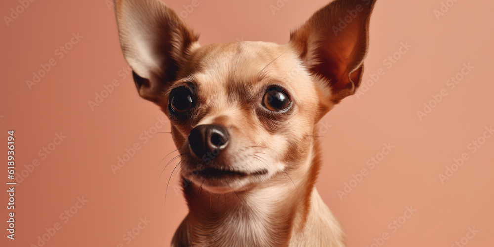 Captivating studio portrait: Cute dog against a soft-colored backdrop. AI Generated