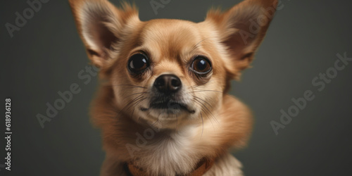 Captivating studio portrait  Cute dog against a soft-colored backdrop. AI Generated
