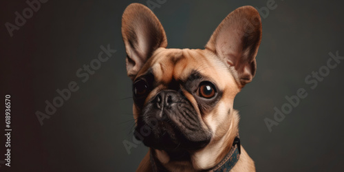 Studio portrait: Dog with adorable face in soft-colored background. AI Generated © Fernando