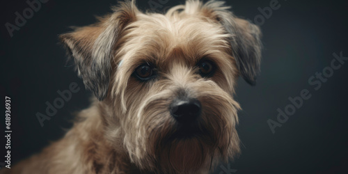 Charming canine in a studio portrait with a soft-colored background. AI Generated