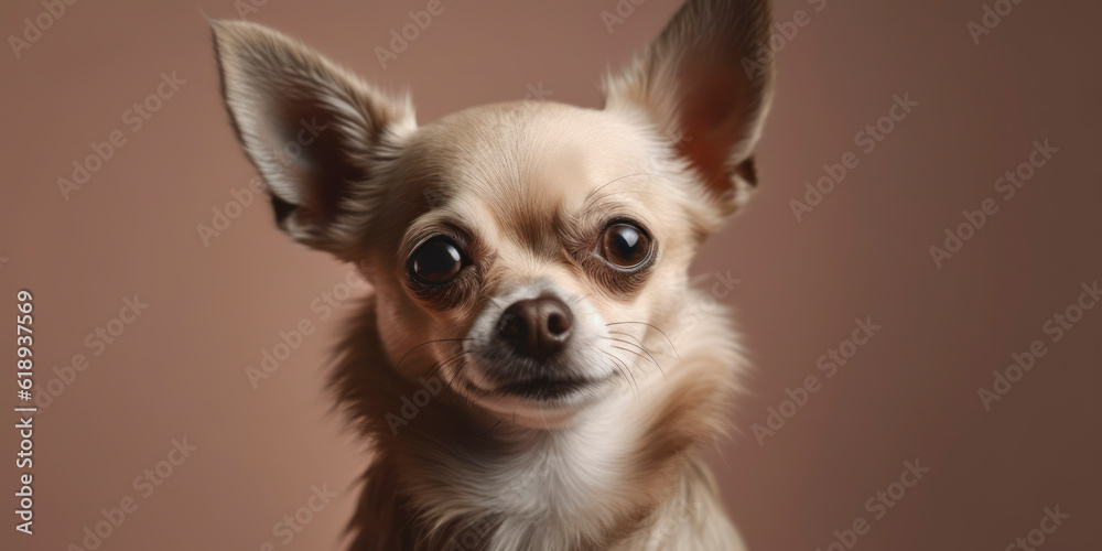 Irresistible canine charm: Studio portrait with a cute face in soft colors. AI Generated Irresistible canine charm: Studio portrait with a cute face in soft colors. AI Generated