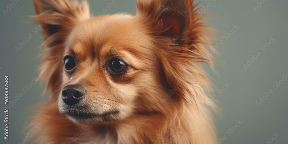 Irresistible canine charm: Studio portrait with a cute face in soft colors. AI Generated Irresistible canine charm: Studio portrait with a cute face in soft colors. AI Generated