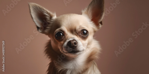 Irresistible canine charm: Studio portrait with a cute face in soft colors. AI Generated © Fernando