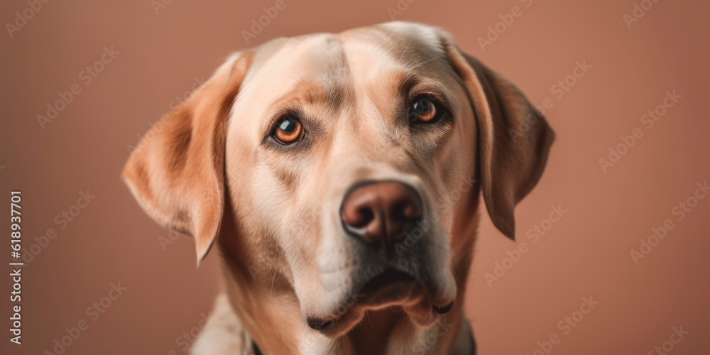 Aesthetic studio portrait: Dog with an adorable face against a gentle backdrop. AI Generated Aesthetic studio portrait: Dog with an adorable face against a gentle backdrop. AI Generated