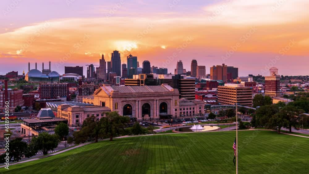 Kansas City, Missouri, USA downtown skyline with Union Station Kansas City, Missouri, USA downtown skyline with Union Station