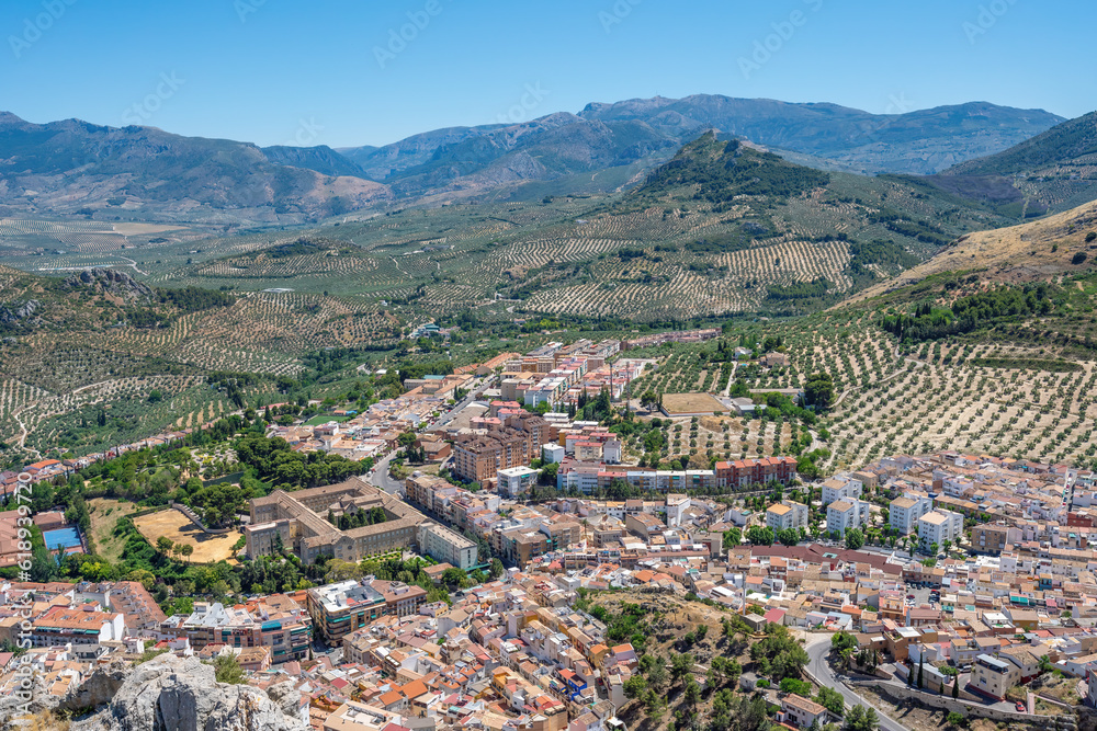 Aerial view of Jaen with Diocesan Seminary and Zumel Hill - Jaen, Spain