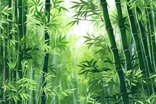 Serene Green Bamboo Background