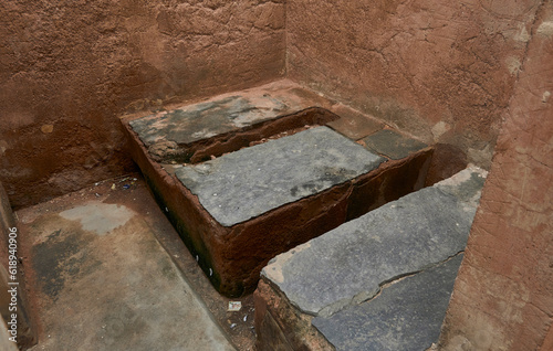 a historical washroom in Amber fort