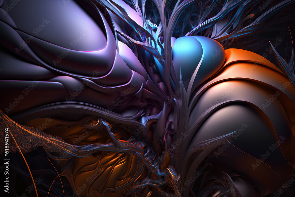 Obraz premium 3d rendering, abstract background, futuristic shape, computer generated images