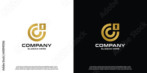Creative Modern Shield Security Template Logo Design
