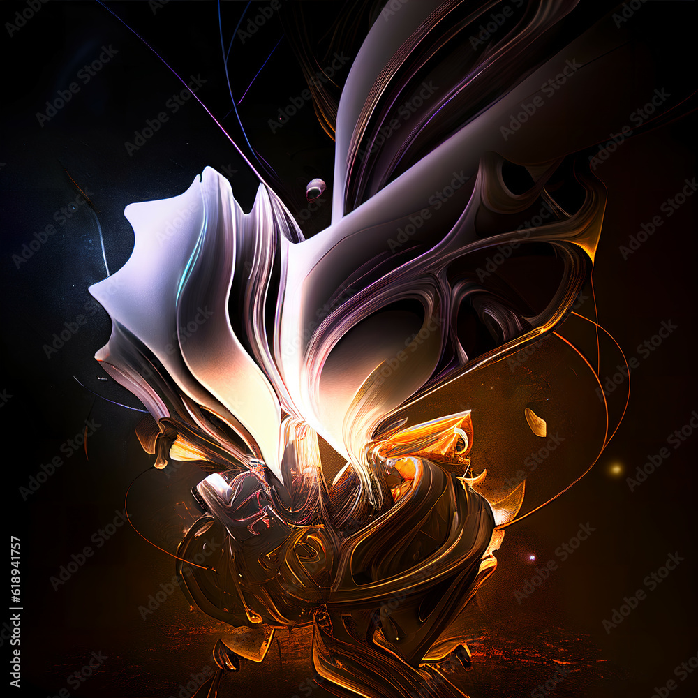 Obraz premium 3d rendering, abstract background, futuristic shape, computer generated images
