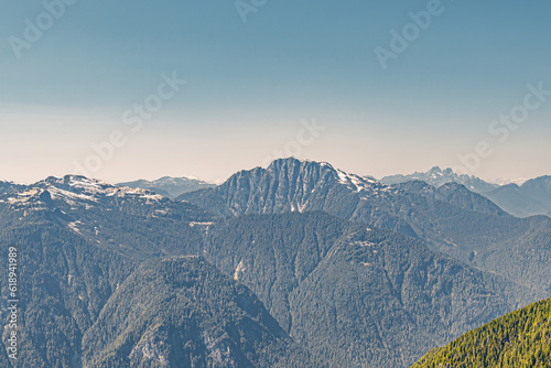 Mountain peaks on a clear day