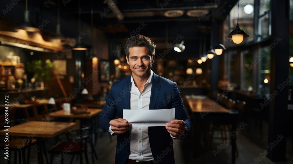 image of a professional businessman holding a sheet of paper image of a professional businessman holding a sheet of paper