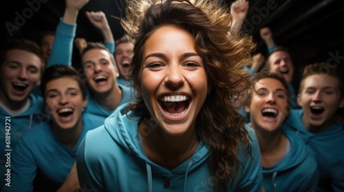 stock image featuring a vibrant group of happy people