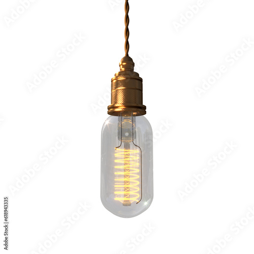 Realistic light bulbs on transparent background