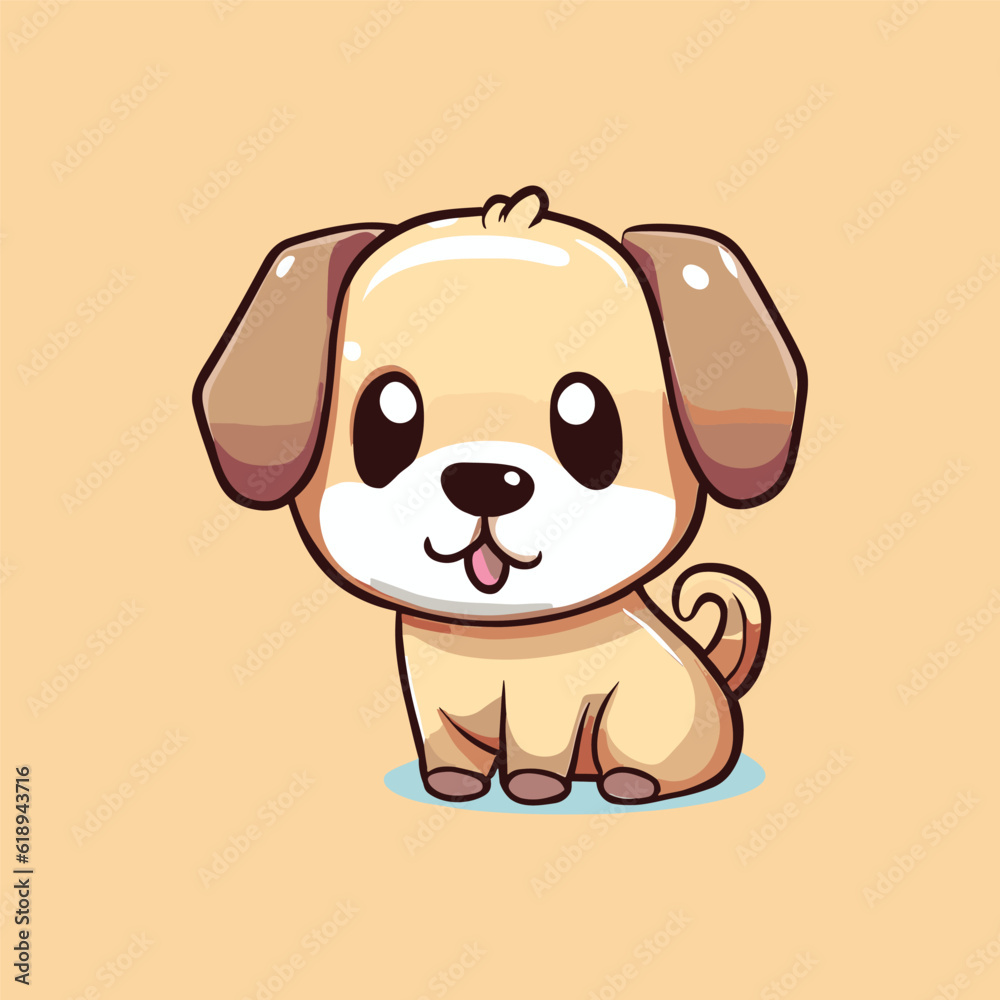 Dog vector happy cartoon puppy sitting, Portrait of a cute little dog wearing a collar. Dog friend. Vector illustration. Isolated on colorful background. Dog vector happy cartoon puppy sitting, Portrait of a cute little dog wearing a collar. Dog friend. Vector illustration. Isolated on colorful background.