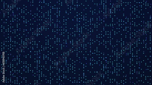 Binary code background. Artificial intelligence and big data concept. 4k video animation 3d rendering.