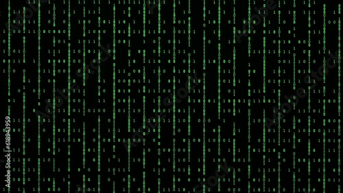 Binary code background. Artificial intelligence and big data concept. 4k video animation 3d rendering.