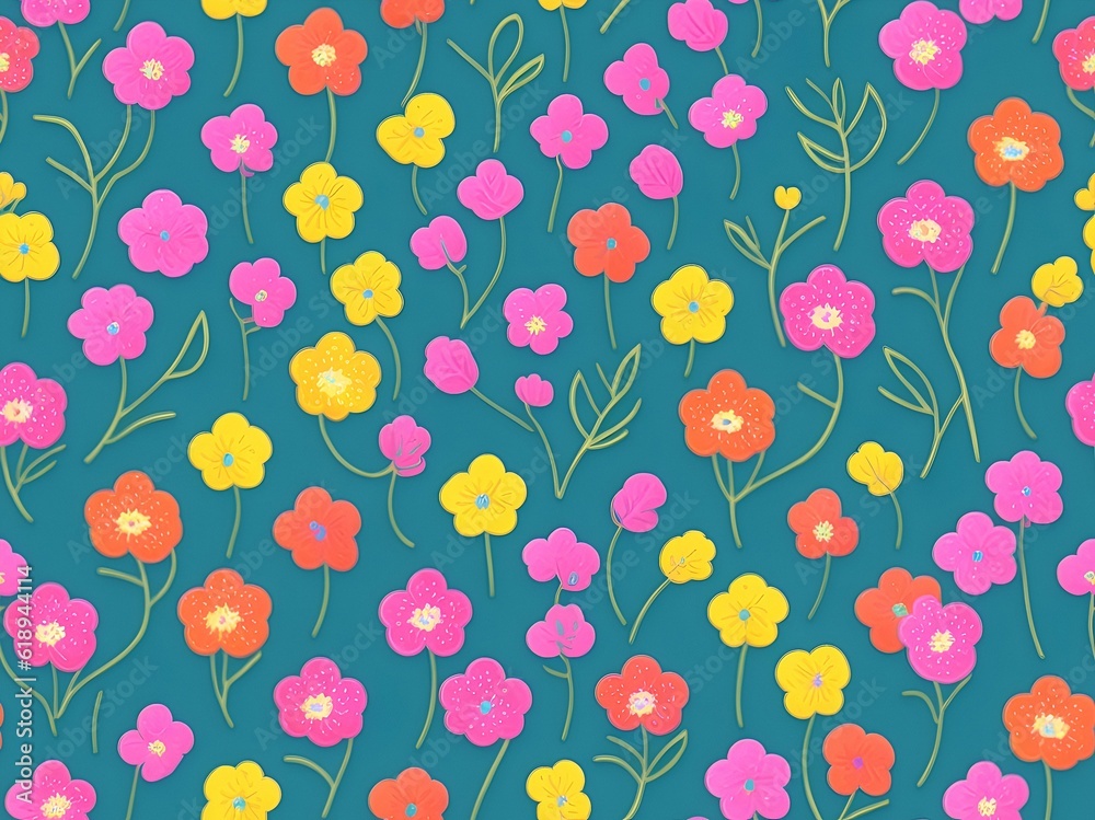 Colorful flower pattern, Ai