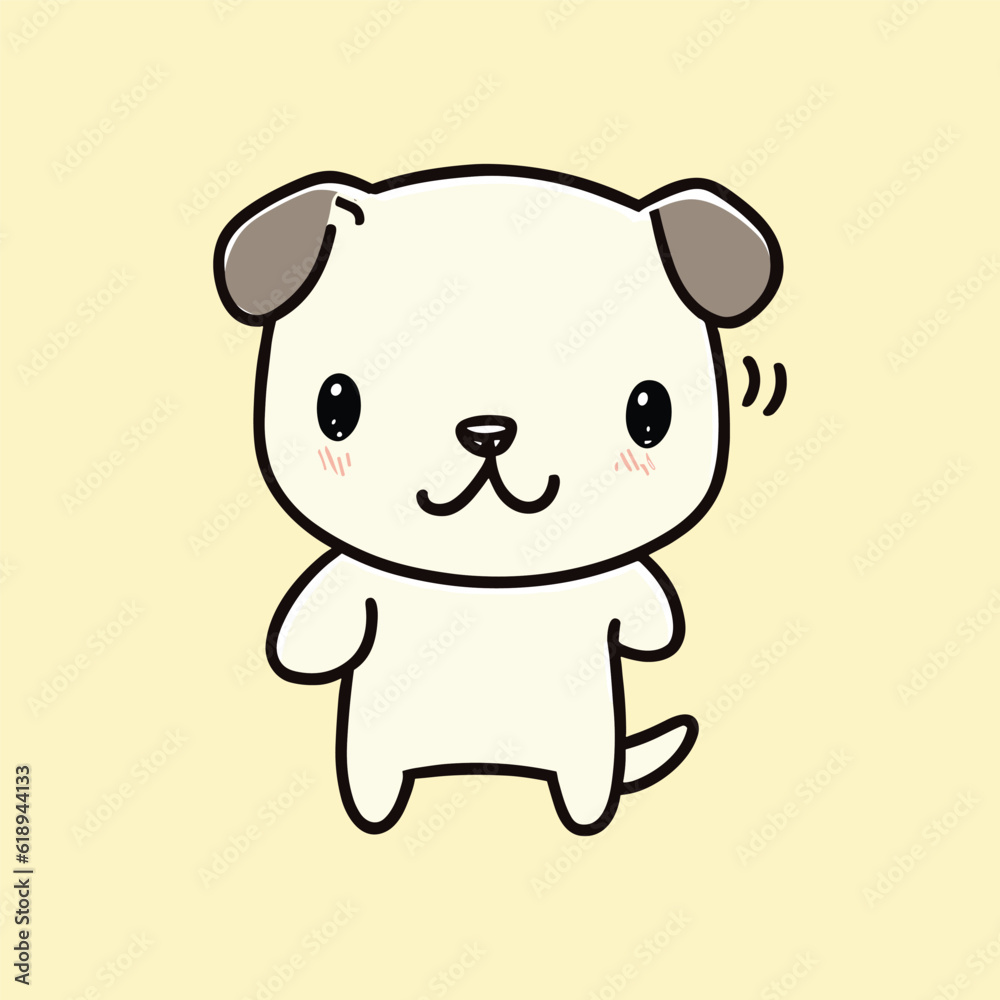 Dog vector happy cartoon puppy sitting, Portrait of a cute little dog wearing a collar. Dog friend. Vector illustration. Isolated on colorful background. Dog vector happy cartoon puppy sitting, Portrait of a cute little dog wearing a collar. Dog friend. Vector illustration. Isolated on colorful background.