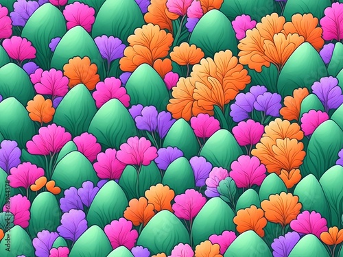 Colorful flower pattern, Ai