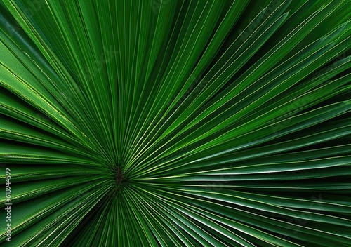 A close-up shot of palm tree leaves. Poster. Generative ai. © Gogi