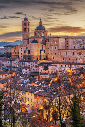 Urbino, Italy medieval walled city in the Marche Region photo