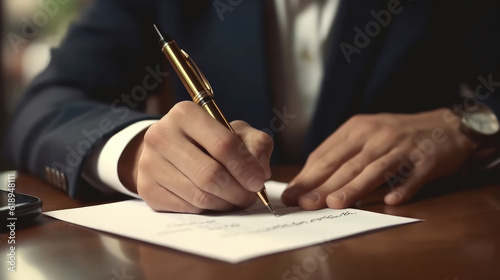 Businessman is signing contract paper