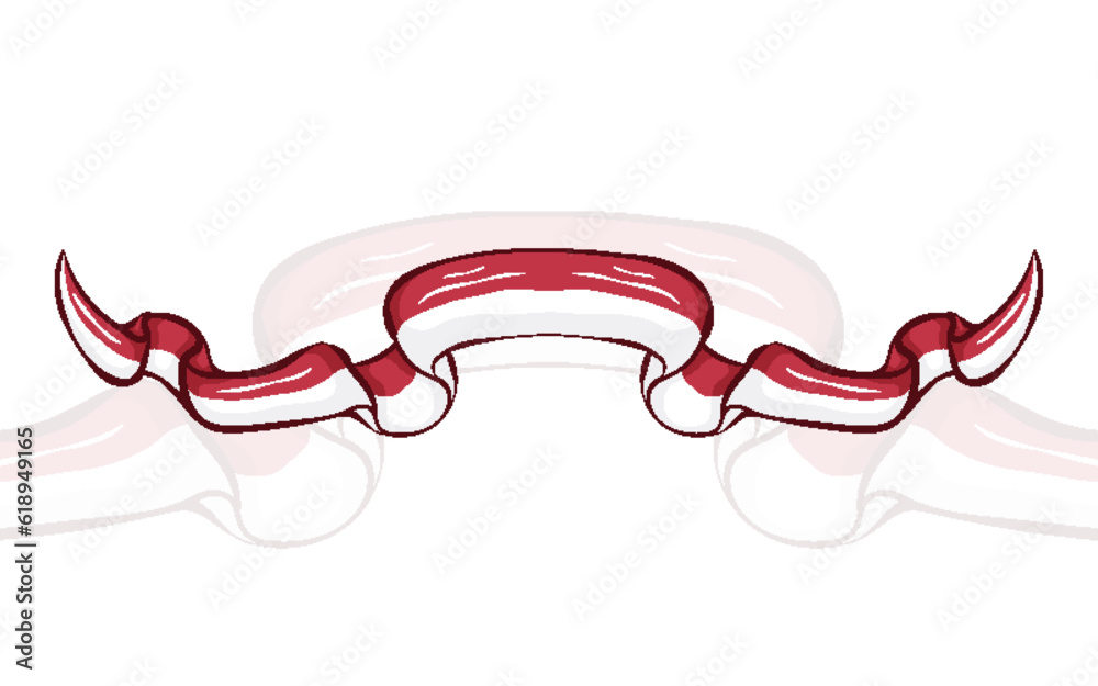 Indonesian National Flag Ribbon Element Indonesian National Flag Ribbon Element
