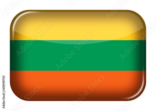 Free Download Lithuania web icon rectangle button with clipping path 3d illustration - GFXLoad
