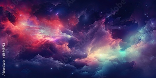 Obraz na plátně Colorful space galaxy cloud nebula