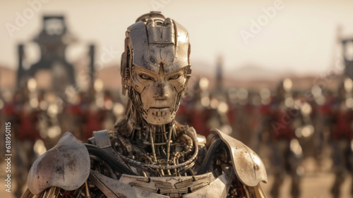 robot army, city, fictional