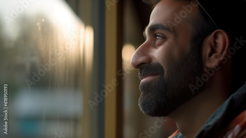 happy young adult smiling m...