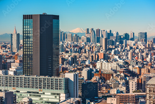 Tokyo, Japan at Shinjuku with Mount Fuji photo