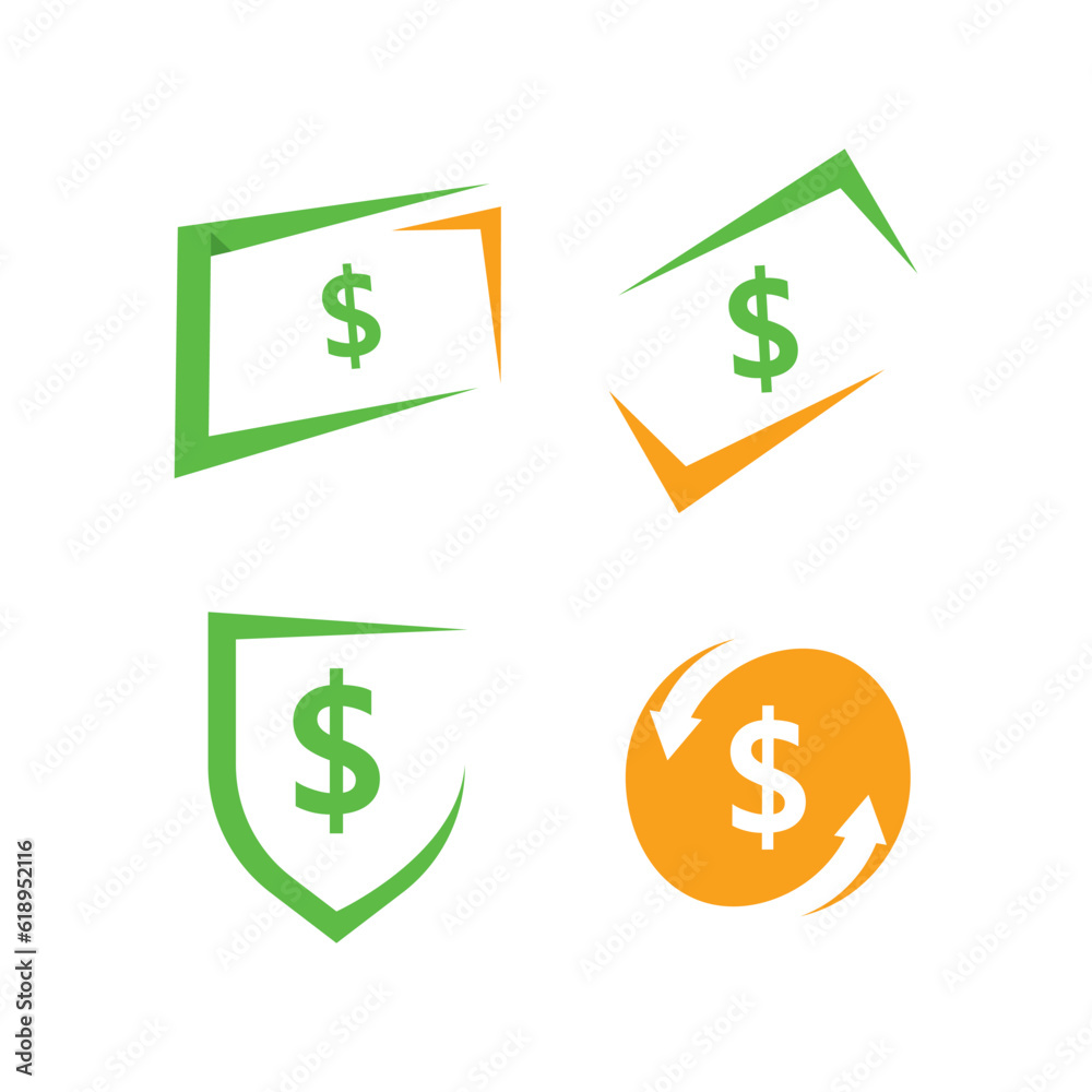 financial illustration vector with money logo financial illustration vector with money logo